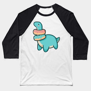 Cute Long Neck with dognuts, Brontosaurus, Brachiosaurus Baseball T-Shirt